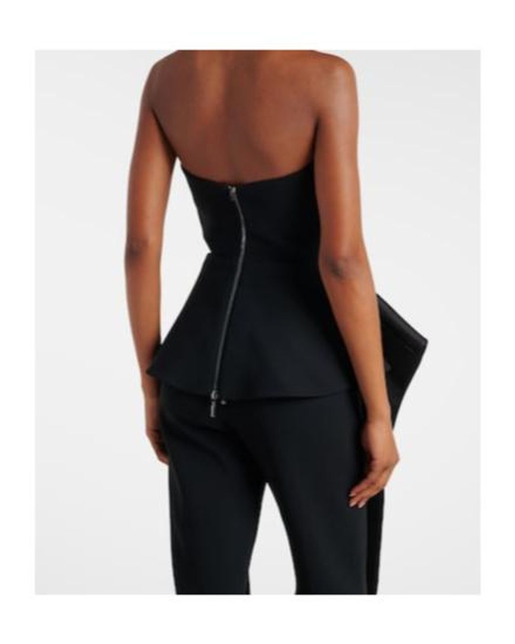 Maticevski Black Frame Peplum Satin Top