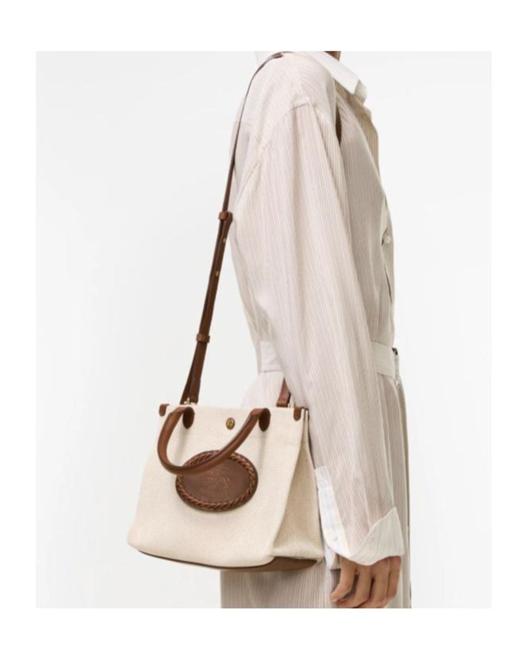 Burberry Natural Mini Clovelly Tote Bag