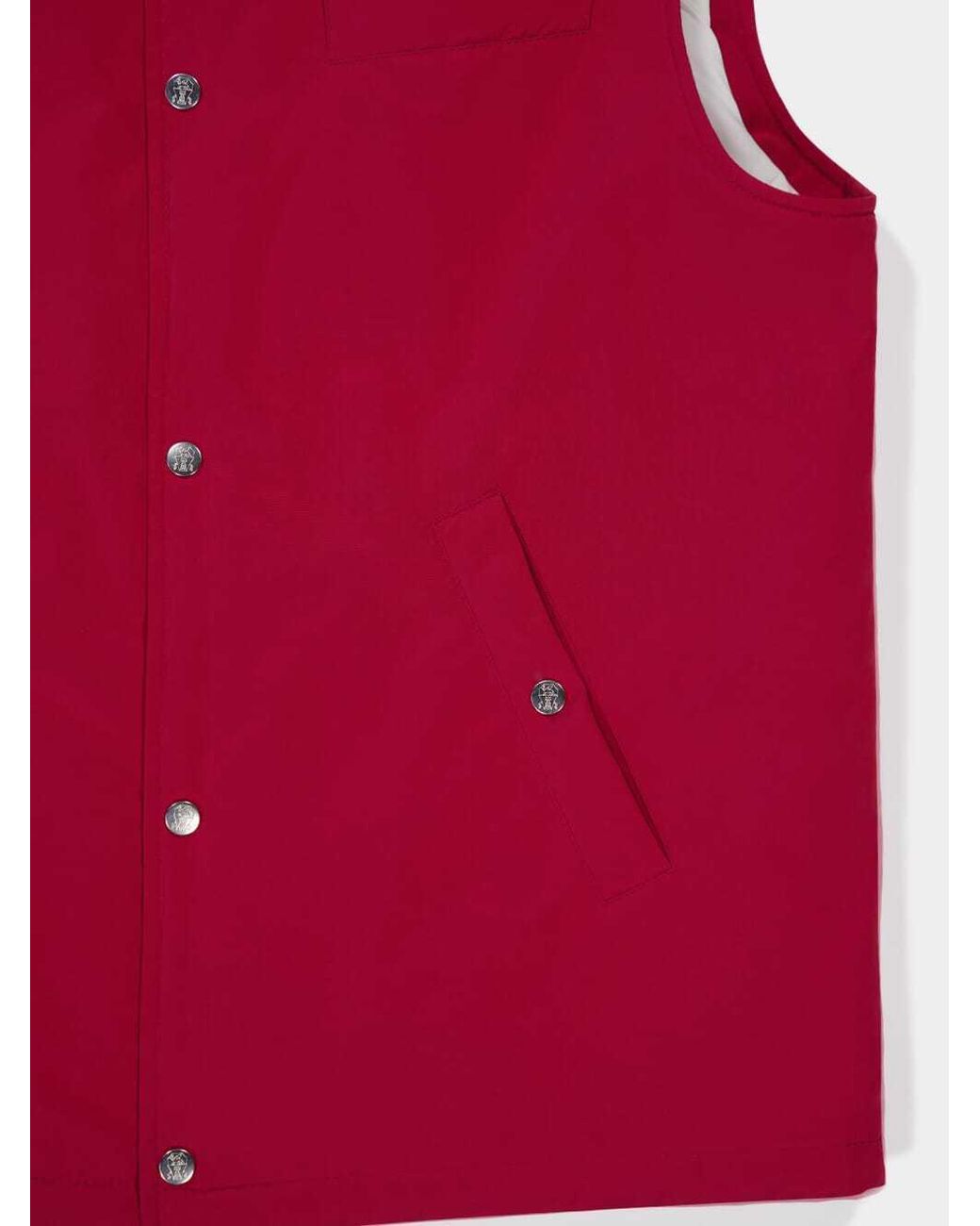 Brunello Cucinelli Red Thermore Button-Up Gilet for men