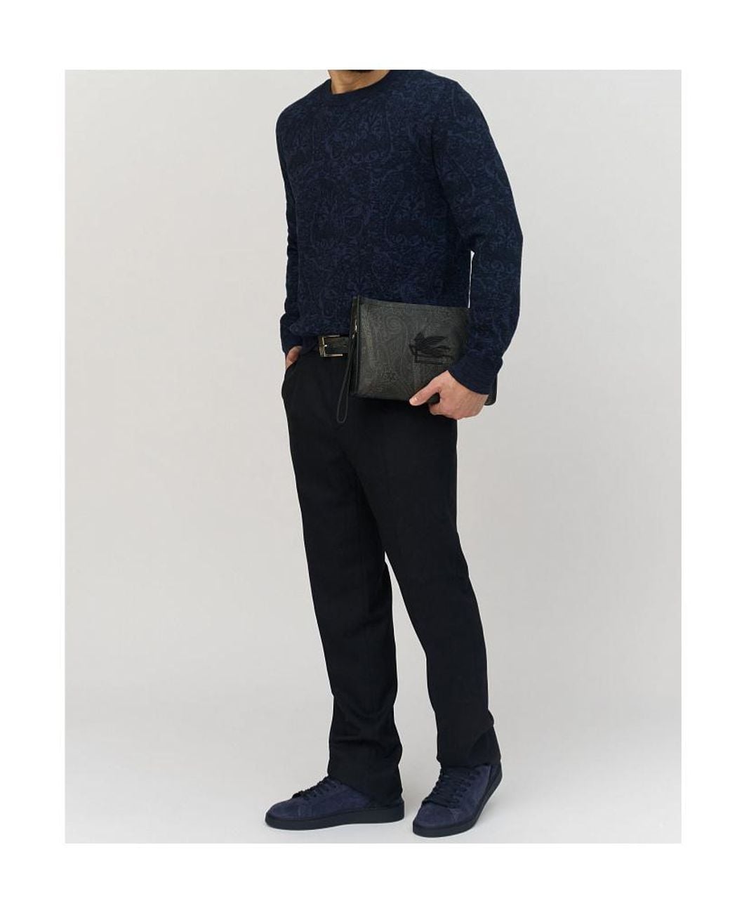 Etro Black Wool Suit Pants for men