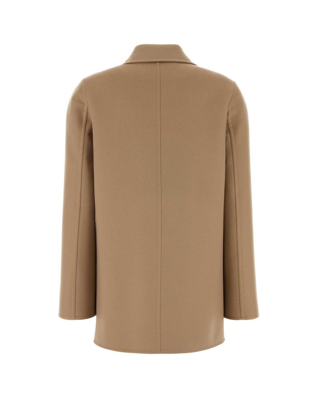 Valentino Natural Single-Breasted Straight Hem Coat
