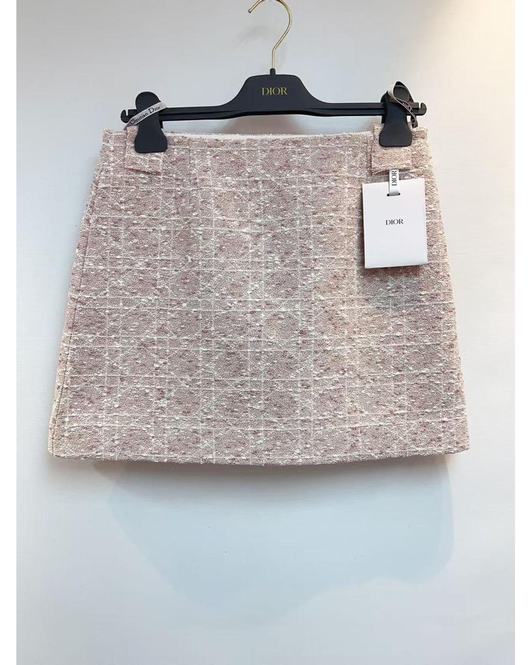 Dior Natural Macrocannage Flared Miniskirt