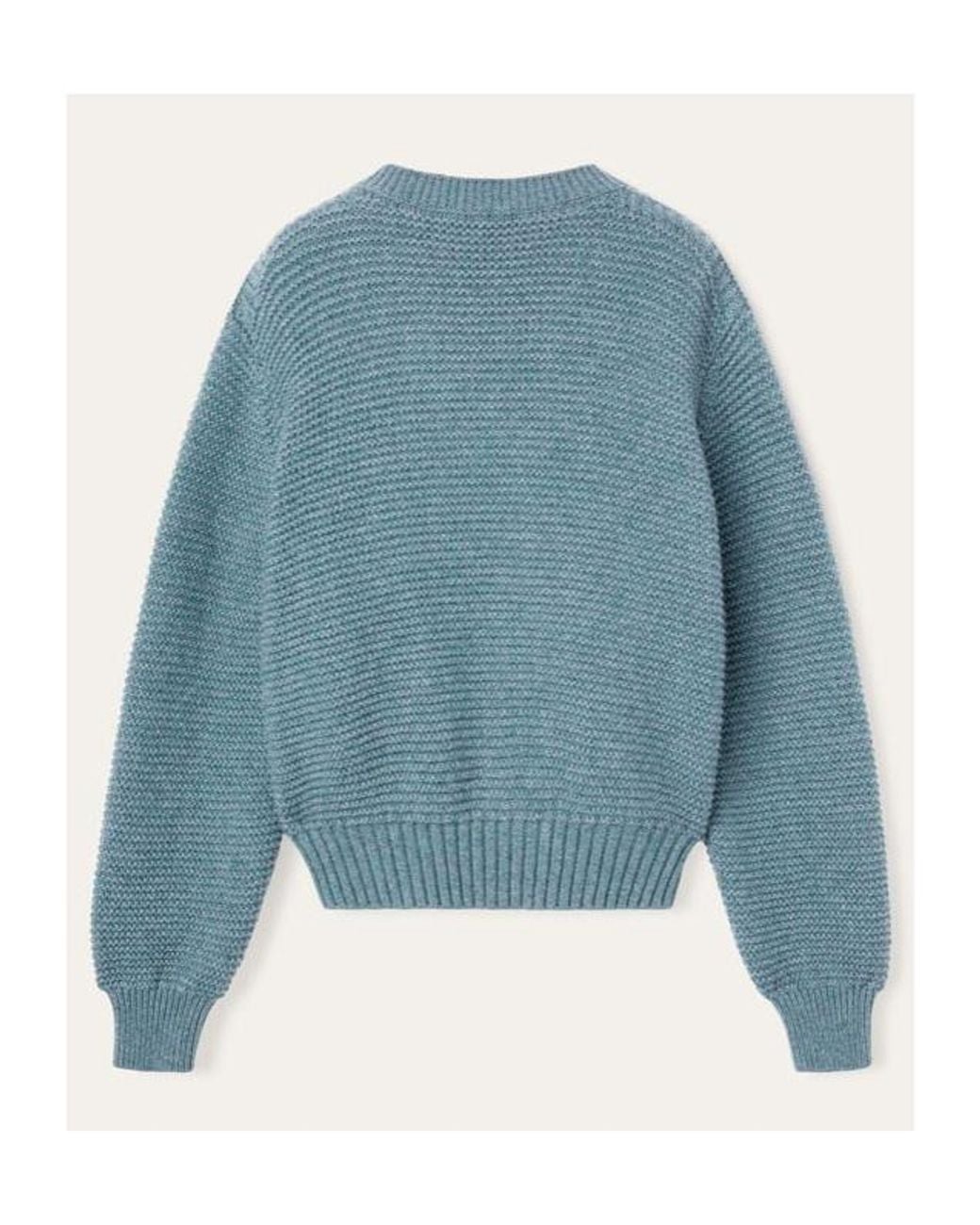 Loro Piana Blue Ashi Lambswool Crew Neck Sweater