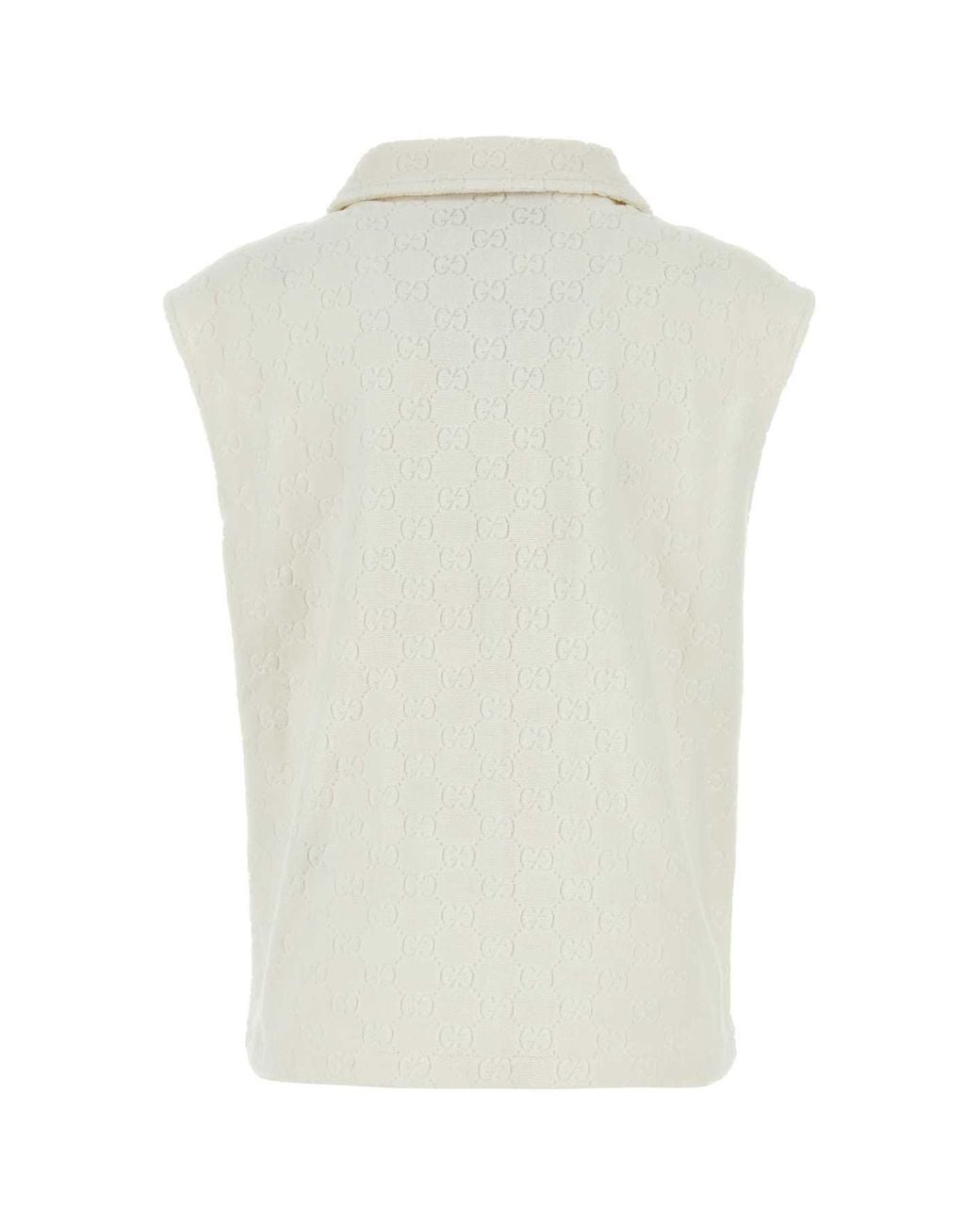 Gucci White Gg Cotton Jersey Gilet