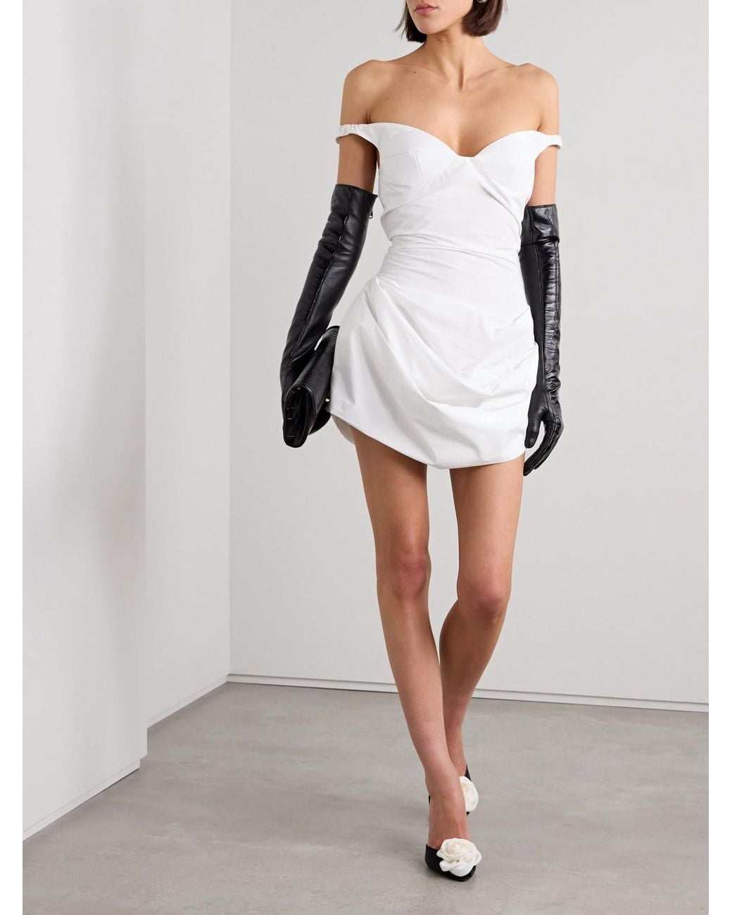 Magda Butrym White Strapless Pendant Dress
