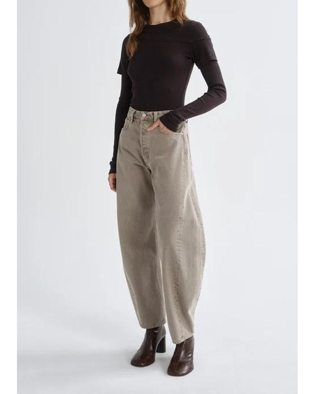 Agolde Multicolor Luna Curved-Leg Tapered Jeans