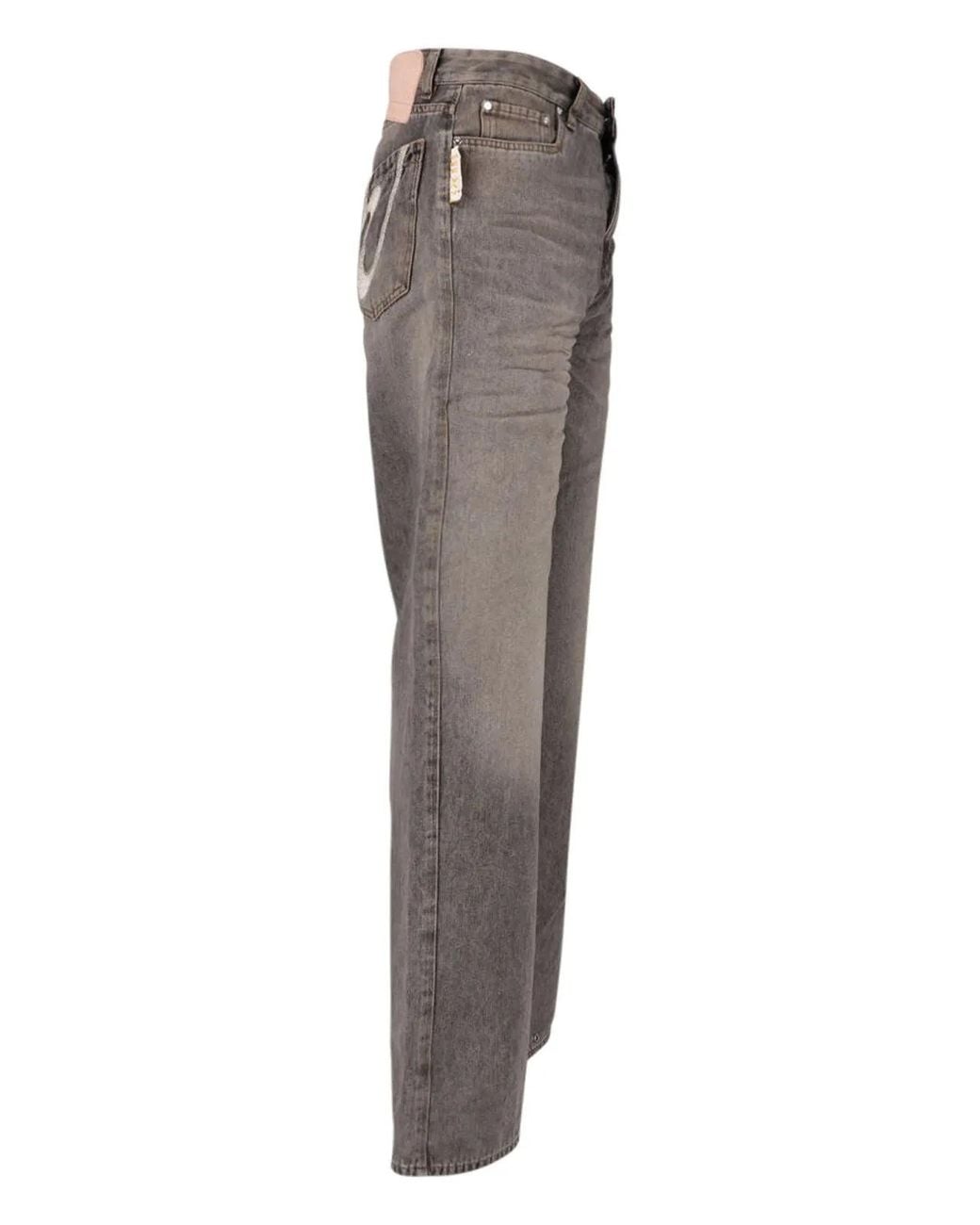 PDF CHANNEL Gray Pdf Relaxed Wide-Leg Jeans for men