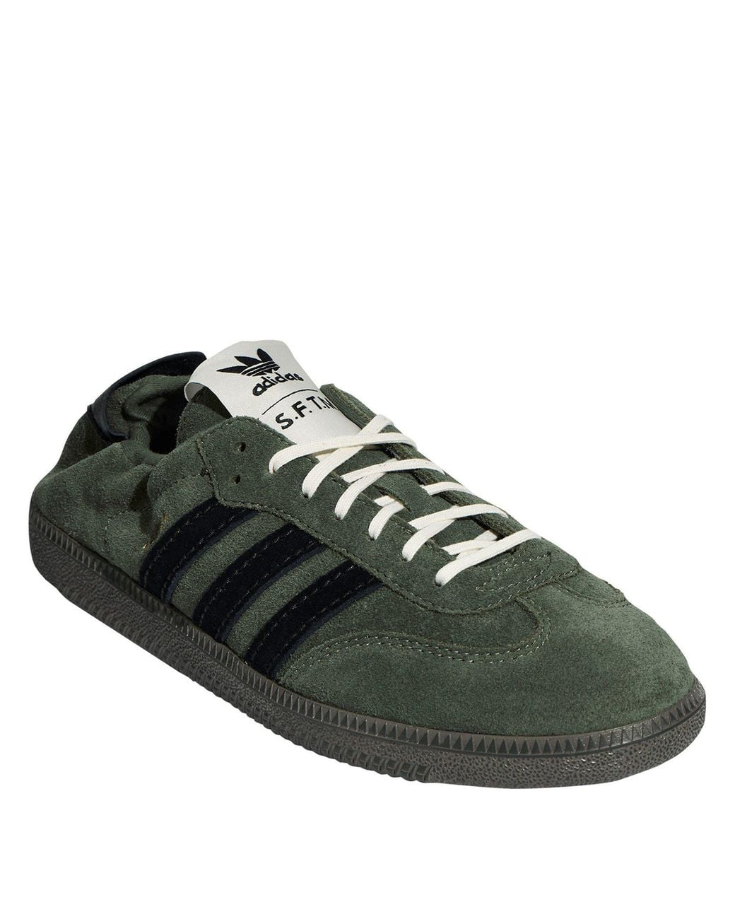 Adidas Originals Green Faux Fur Low-Top Casual Shoes for men