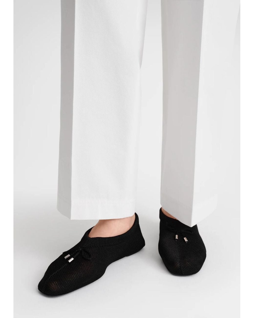 Totême Black Totême The Knitted Ballerina Flats
