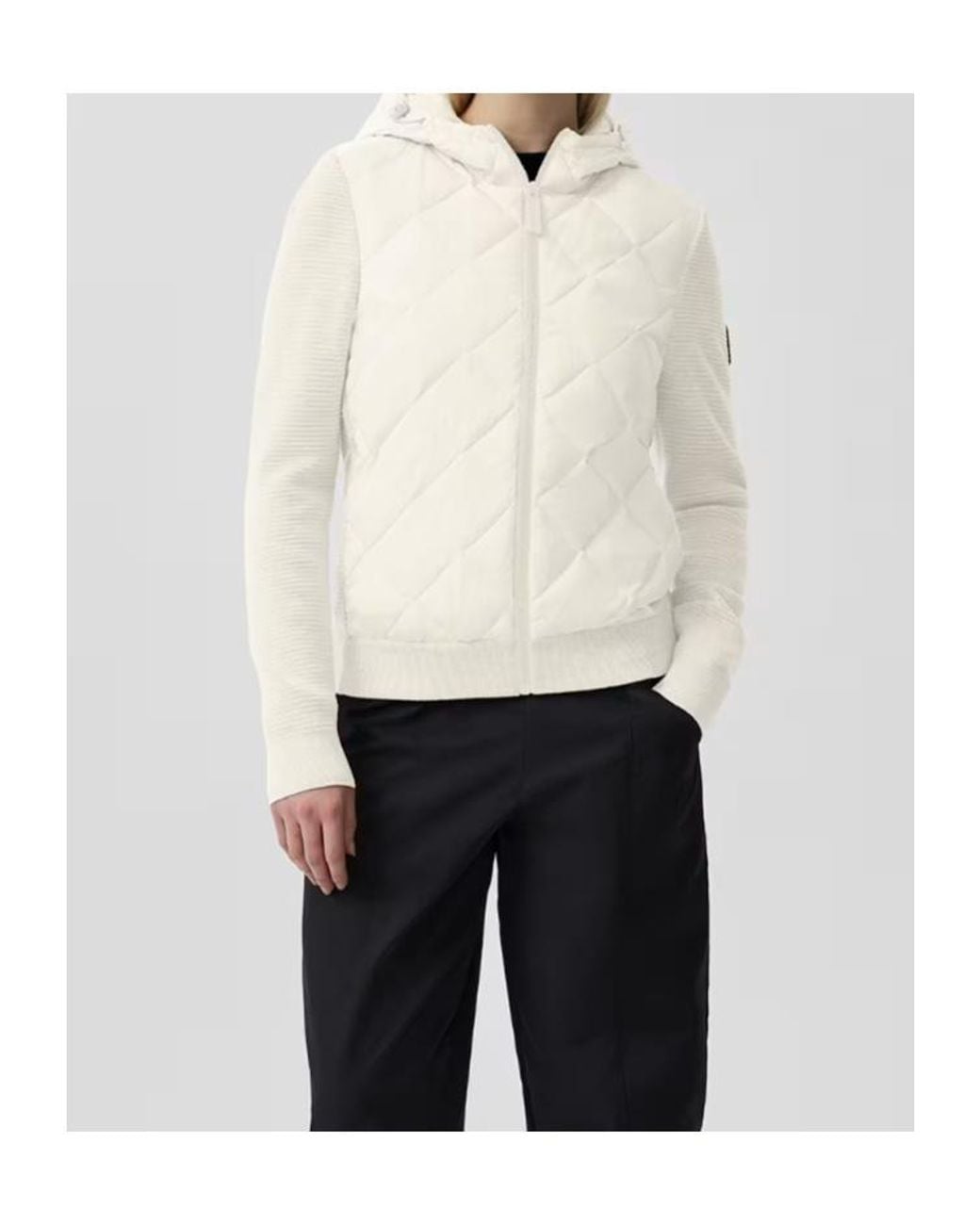 Canada Goose White Hybridge Quilted Hooded Jacket