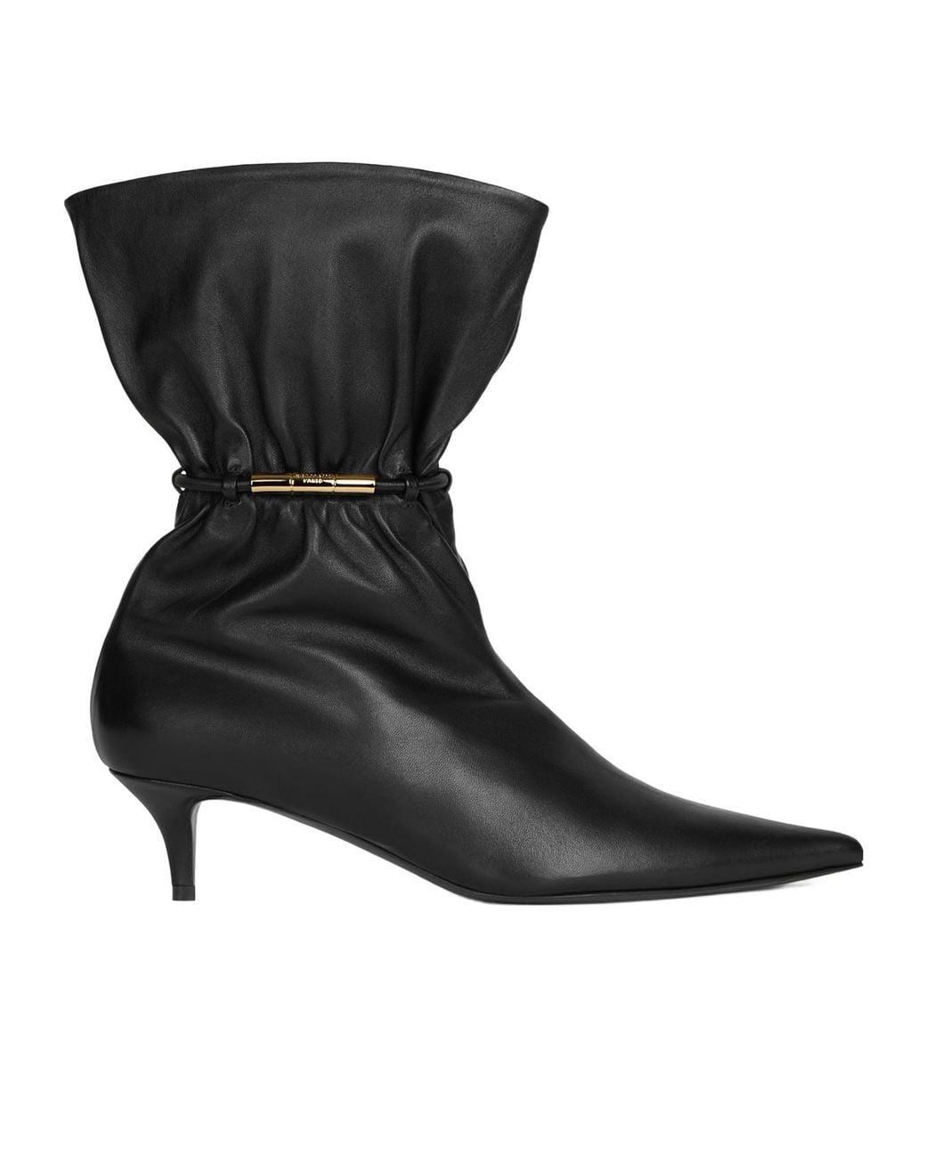 Balmain Black Lambskin Sphynx Ankle Boots