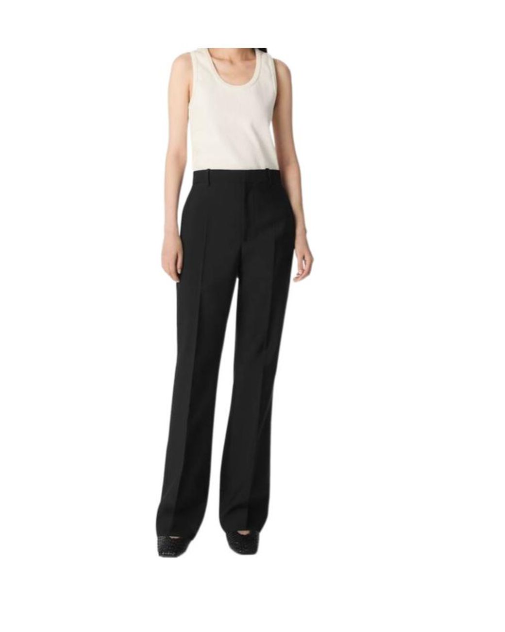 Bottega Veneta Black Light Wool Flared Trousers