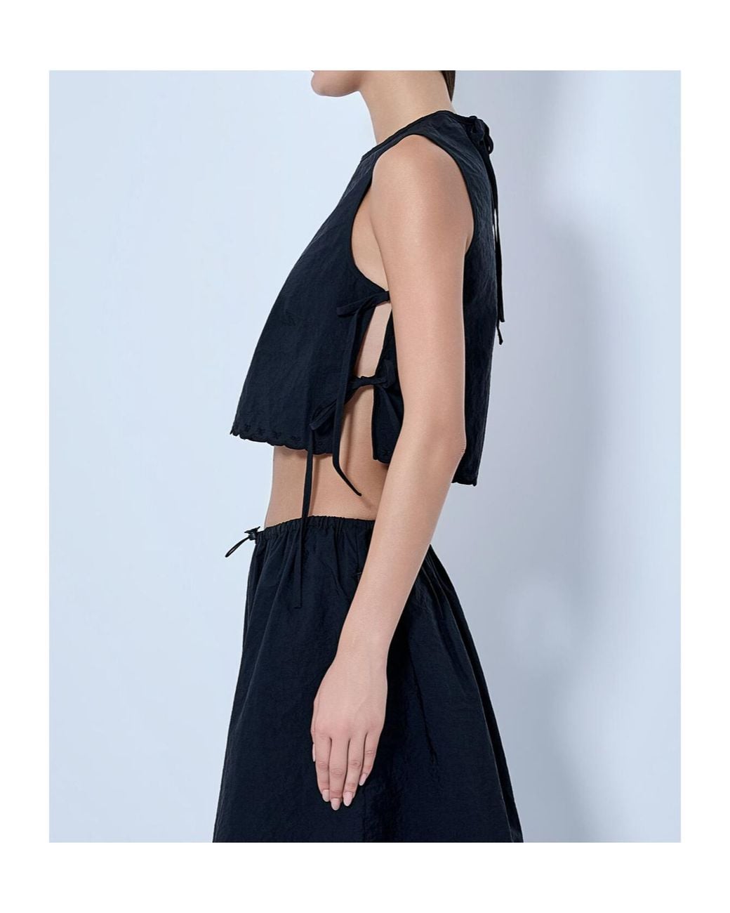 CECILIE BAHNSEN Blue Tie-Front Top