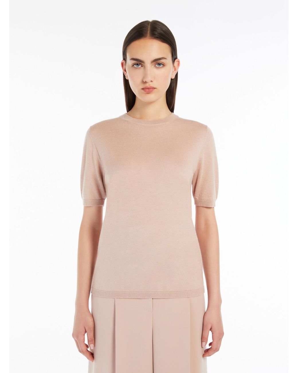 Max Mara Natural Warren Crewneck Short-Sleeved Jumper