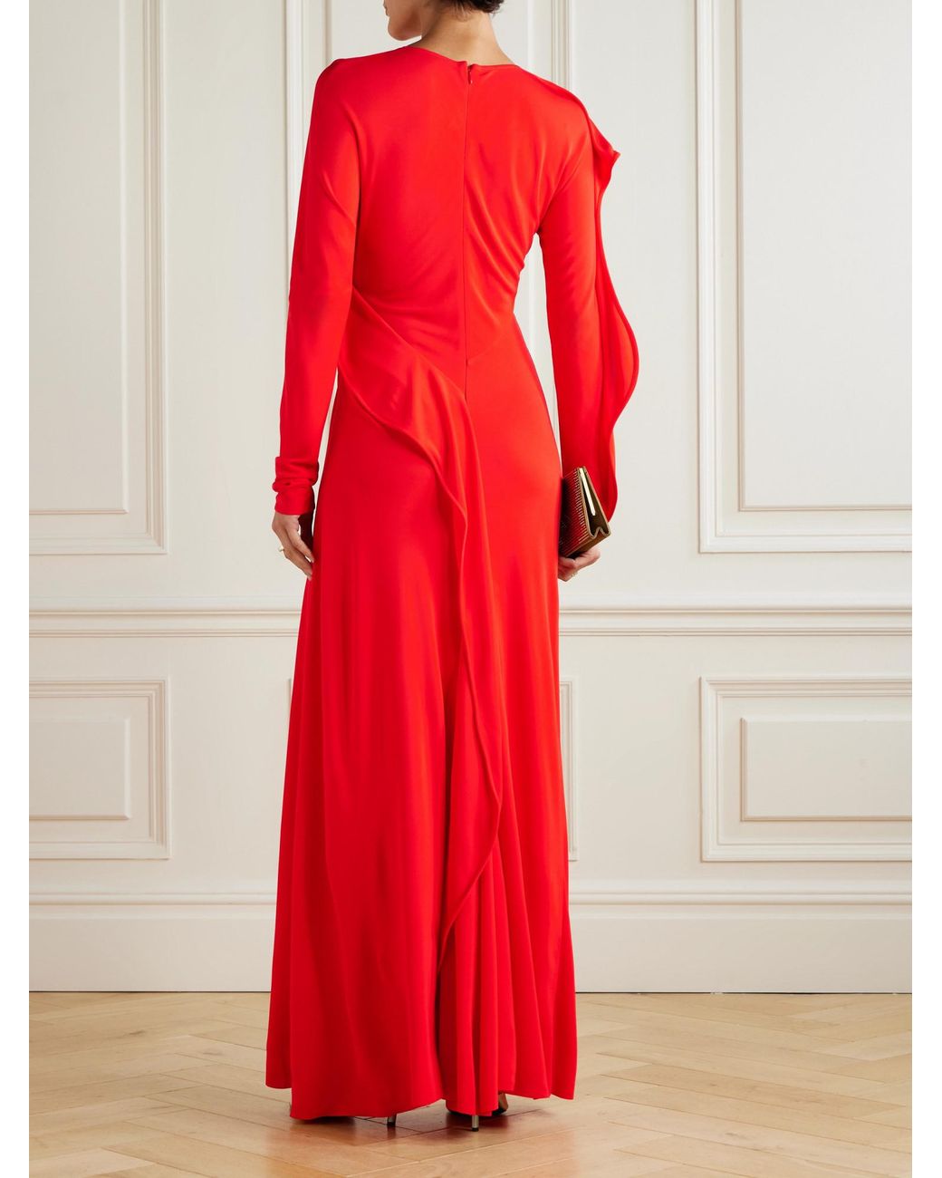 Victoria Beckham Red Comfortable Casual Maxi Dress