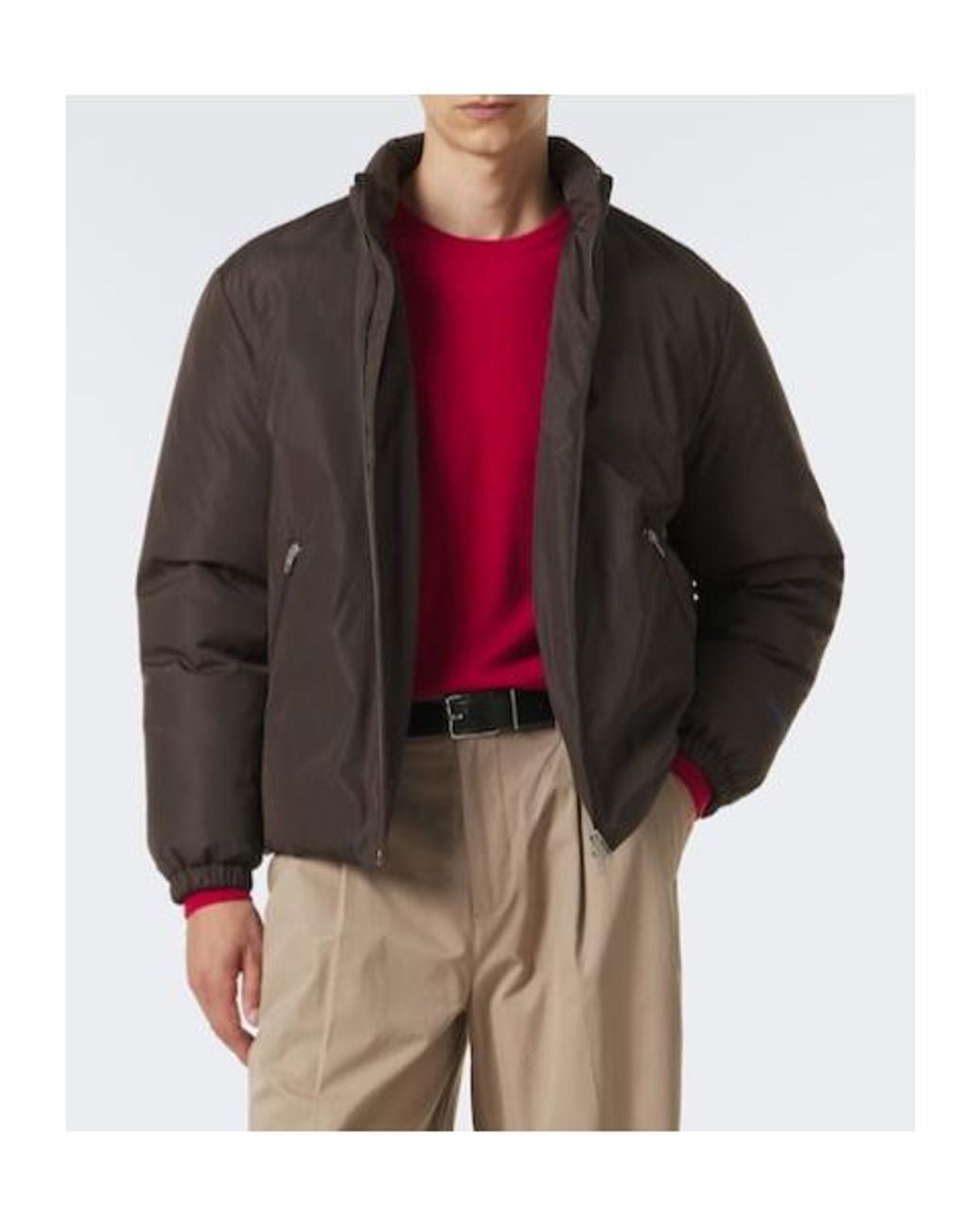 Jil Sander Brown Technical Down Jacket for men