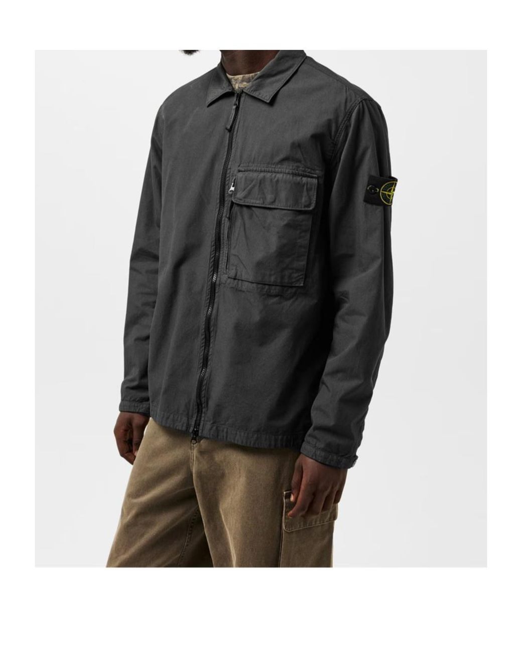 Stone Island Black Functional Pockets Overshirt for men