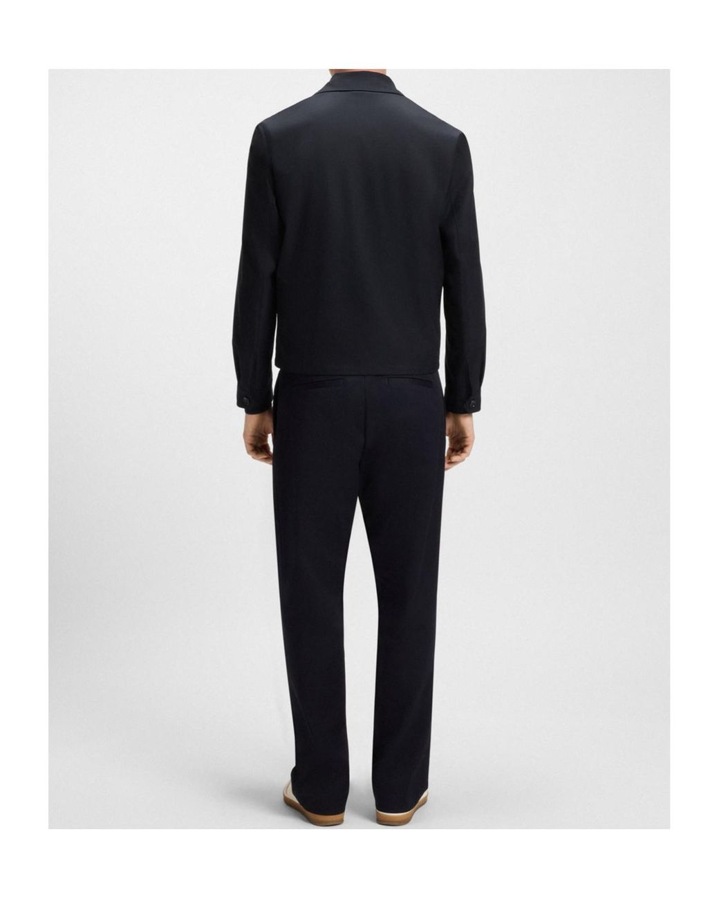 Boss Blue X David Beckham Classic-Collar Zip Jacket for men