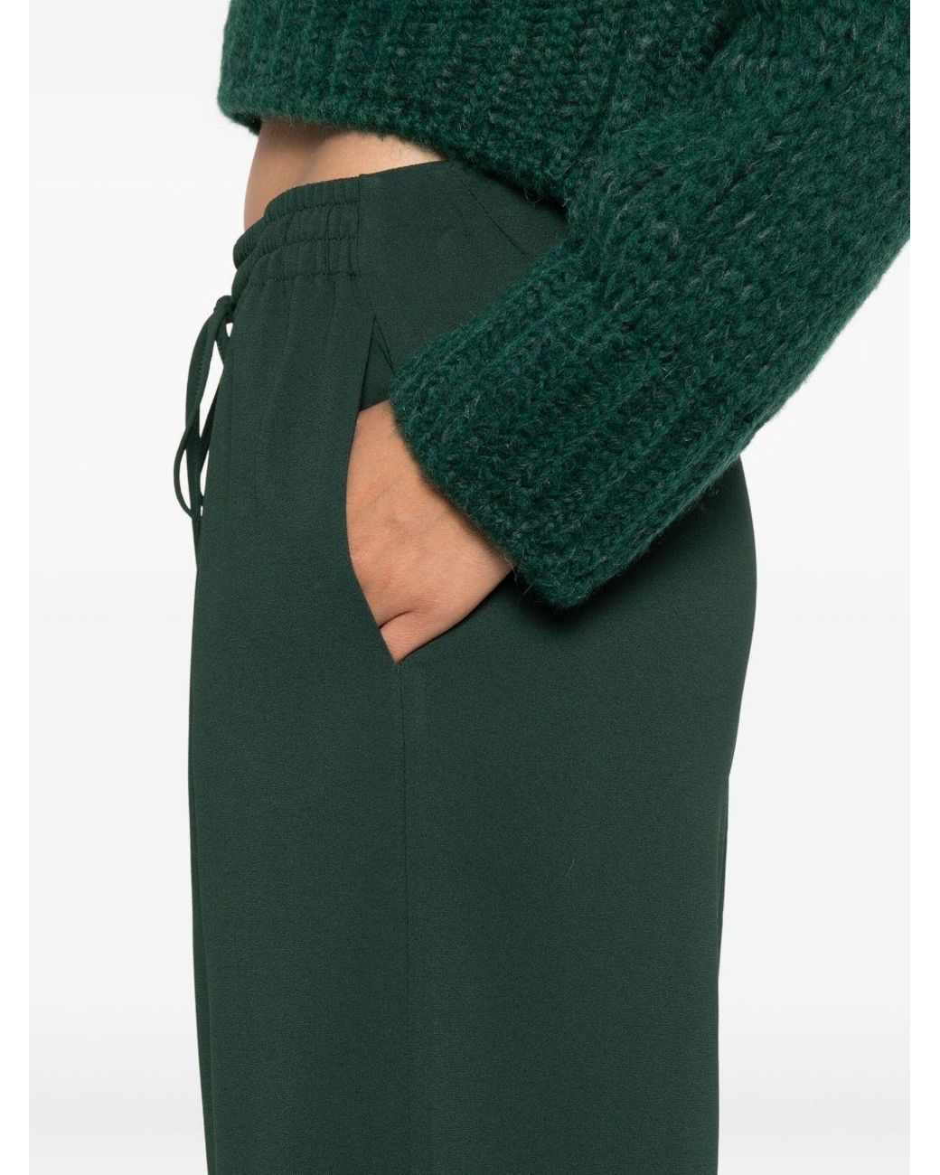 Ermanno Scervino Green Wide-Leg Track Pants