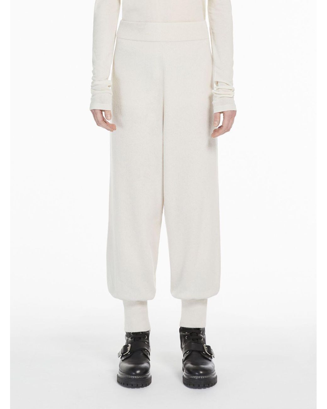 Weekend by Maxmara White Knitted Casual Pants