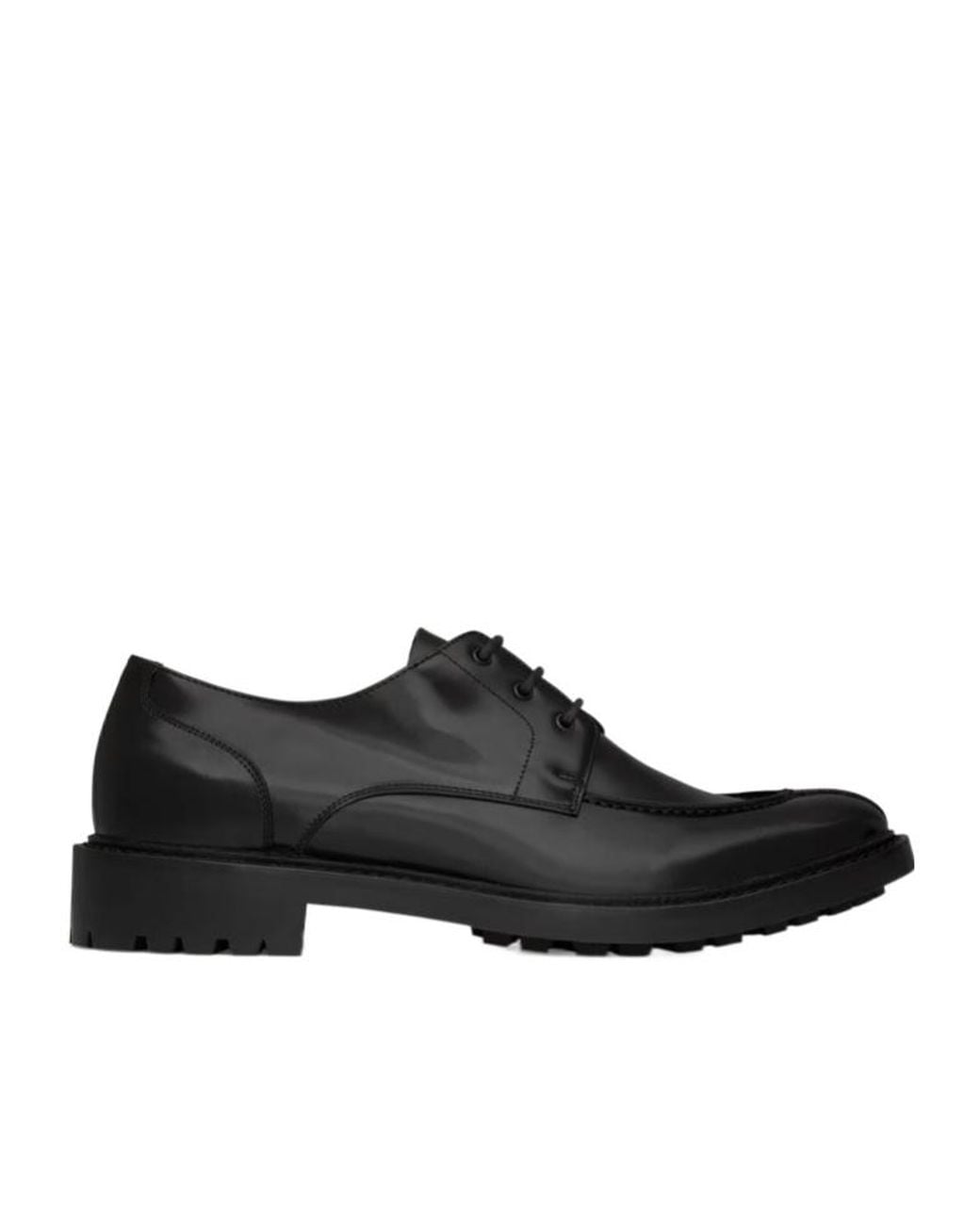 Saint Laurent Black Lino Lace-Up Derby Shoes for men