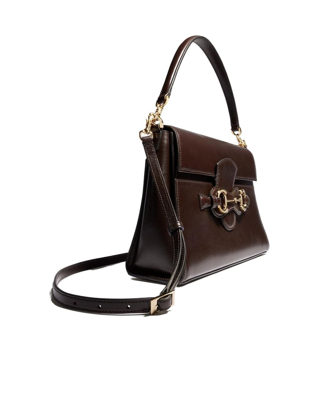 Gucci Brown Horsebit Duomo Medium Top Handle Bag