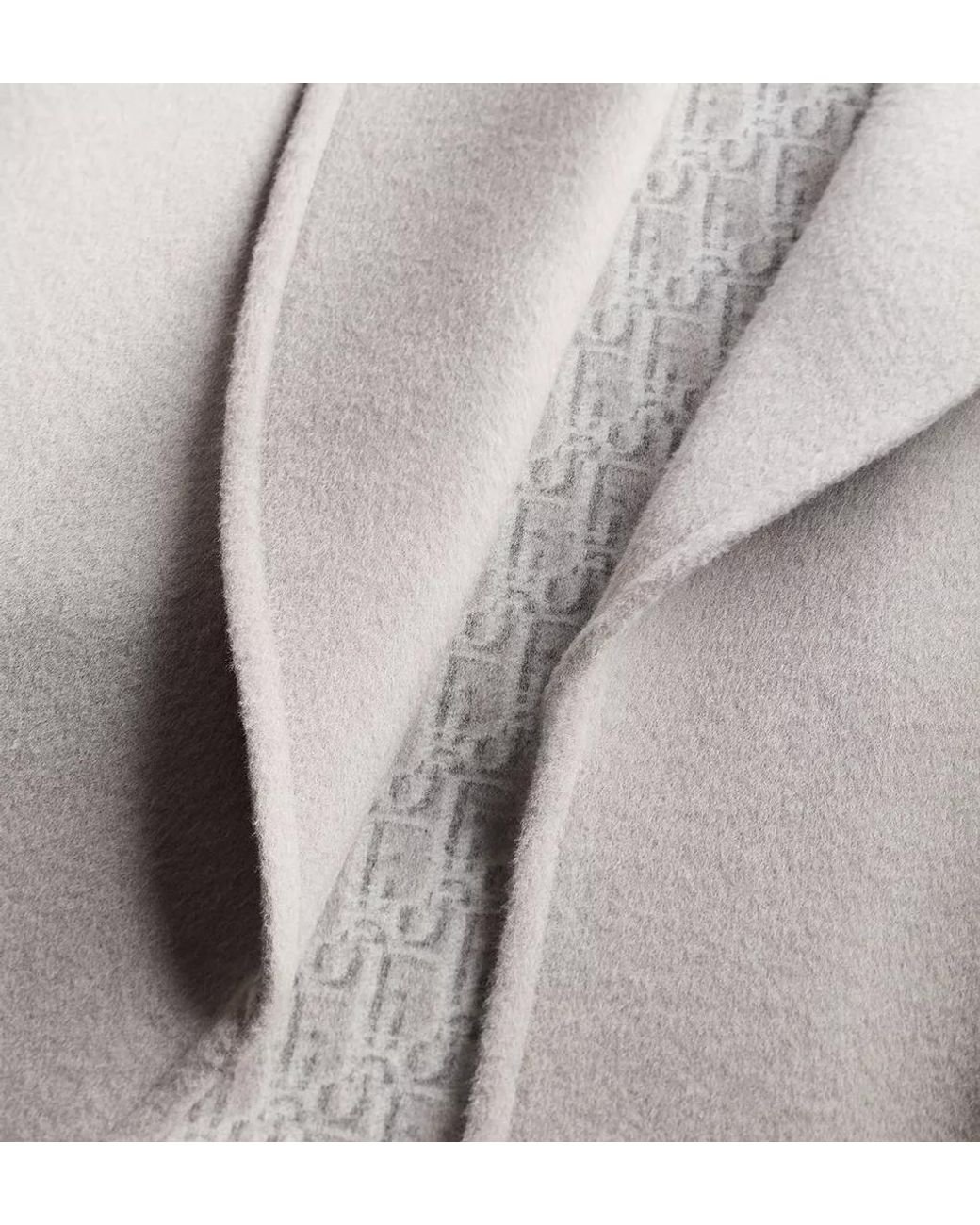 Dior Gray Belted Shawl-Collar Coat