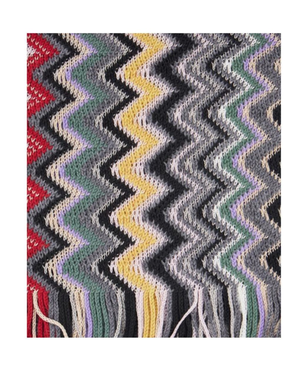 Missoni Gray Zigzag Fringe Scarf for men