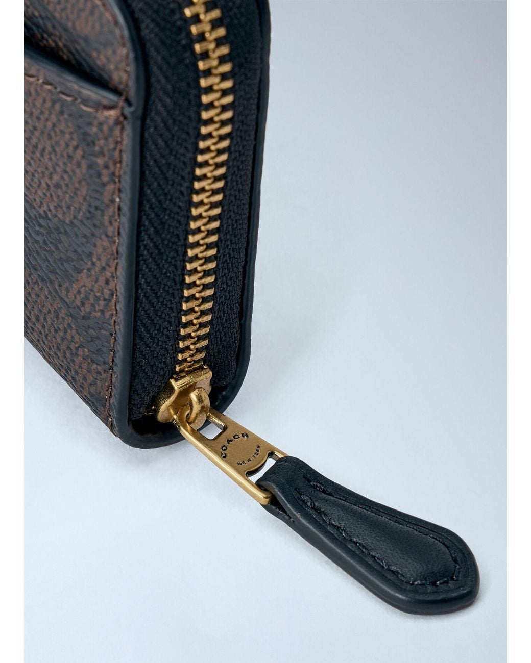 COACH Black Essential Small Zip Around Card Case