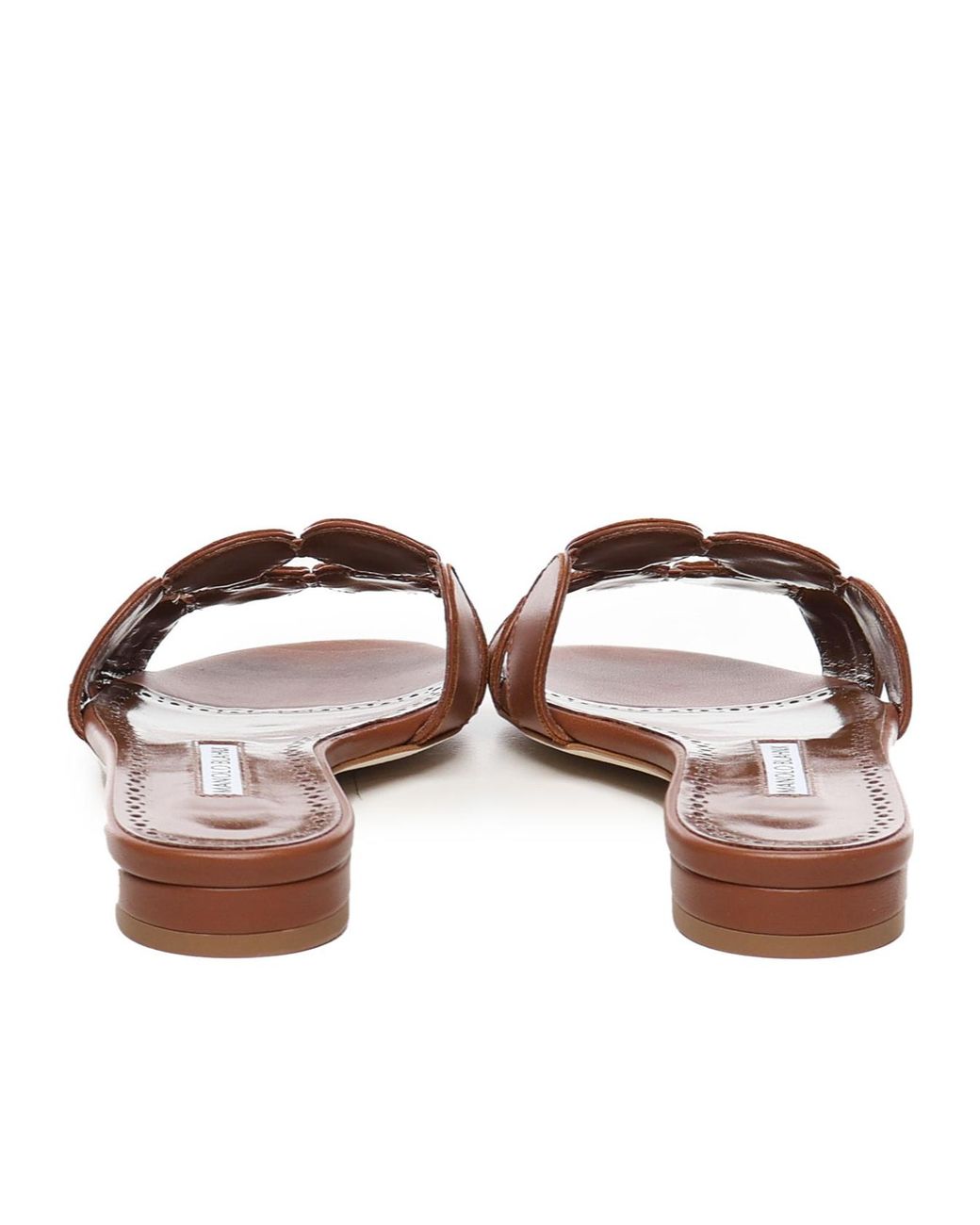 Manolo Blahnik Brown Circle Slide Sandals