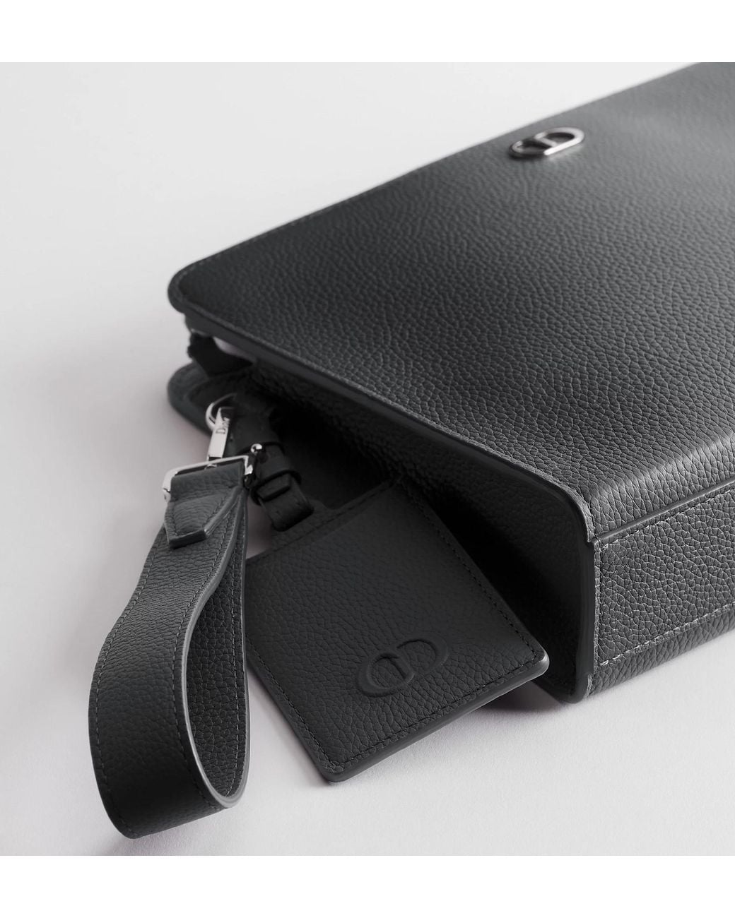 Dior Black Cdicon A5 Triangle Pouch for men