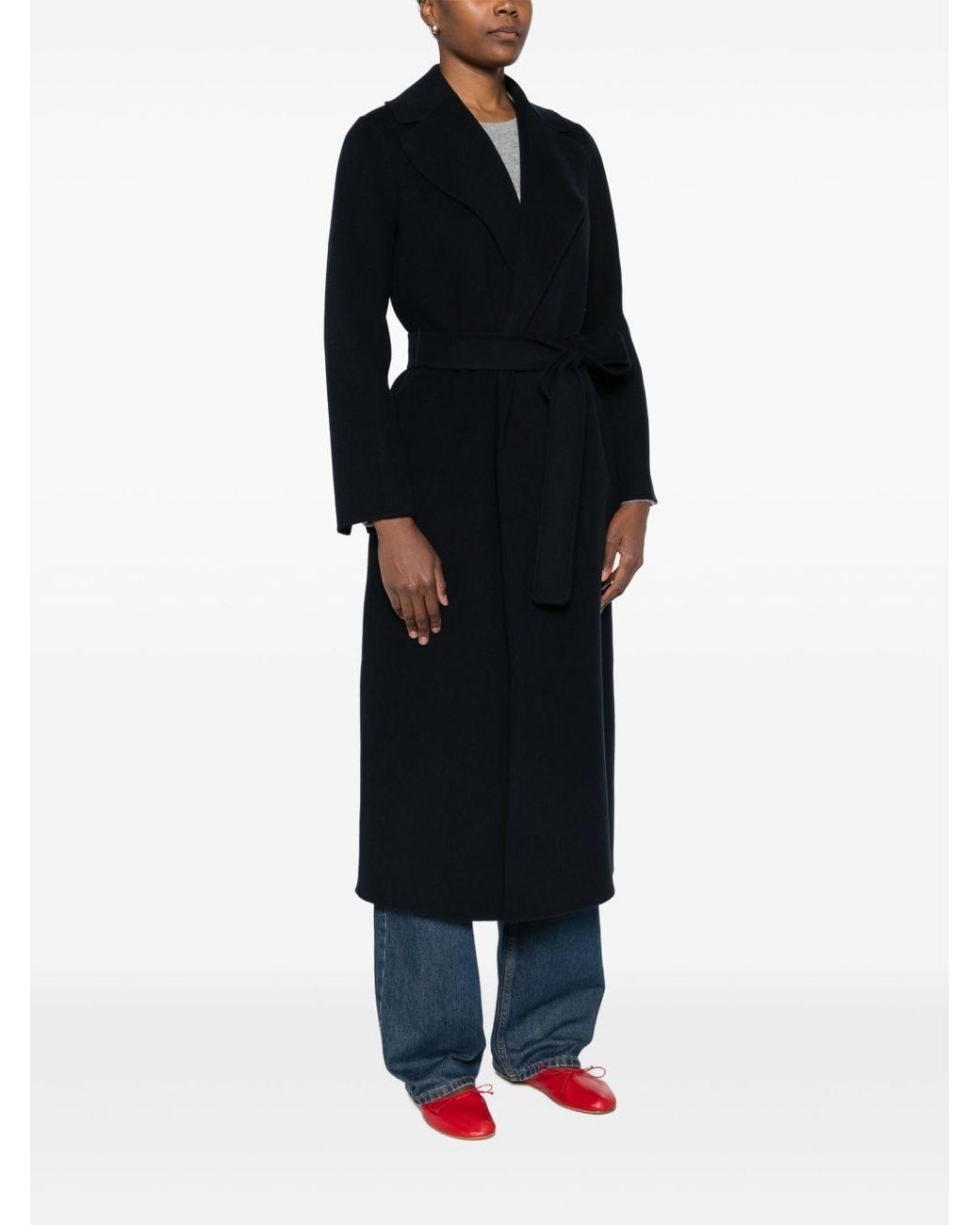 Max Mara Blue 'S Anna Belted Long Coat