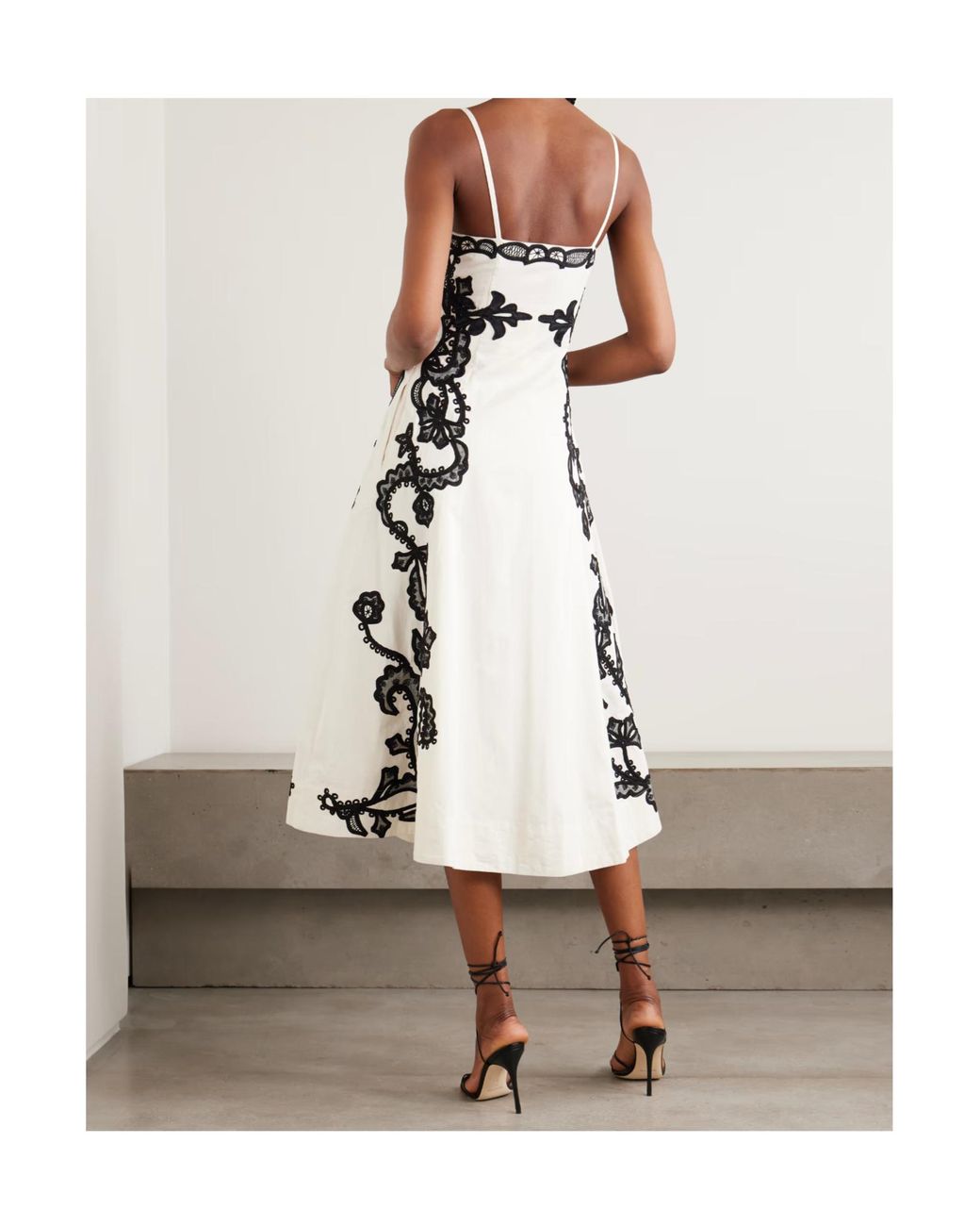 Ulla Johnson White Miray Cami Embroidered Midi Dress