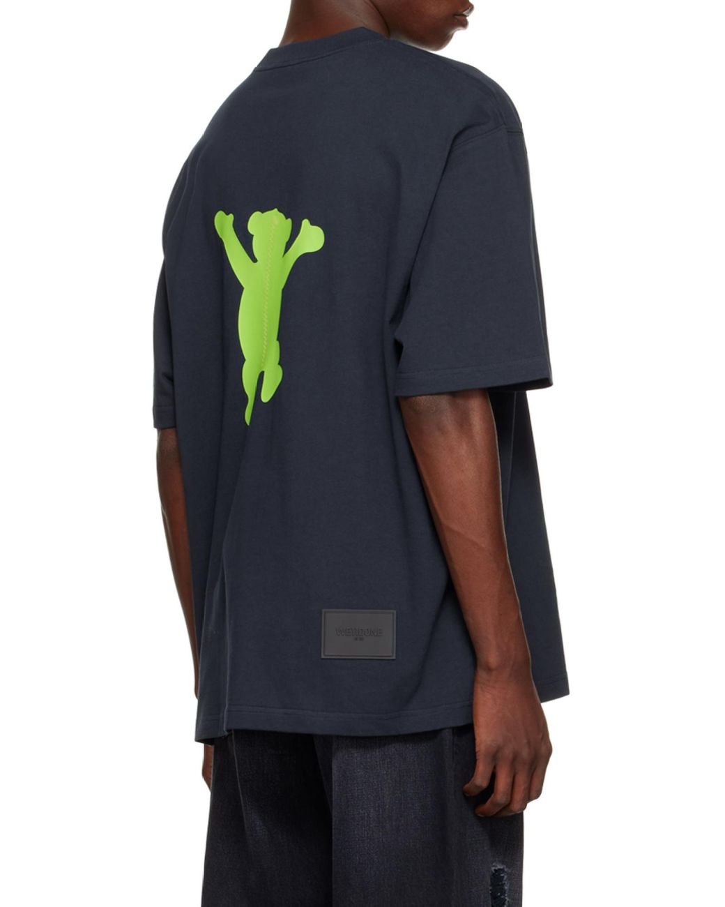 we11done Blue Graphic-Print Oversized T-Shirt for men