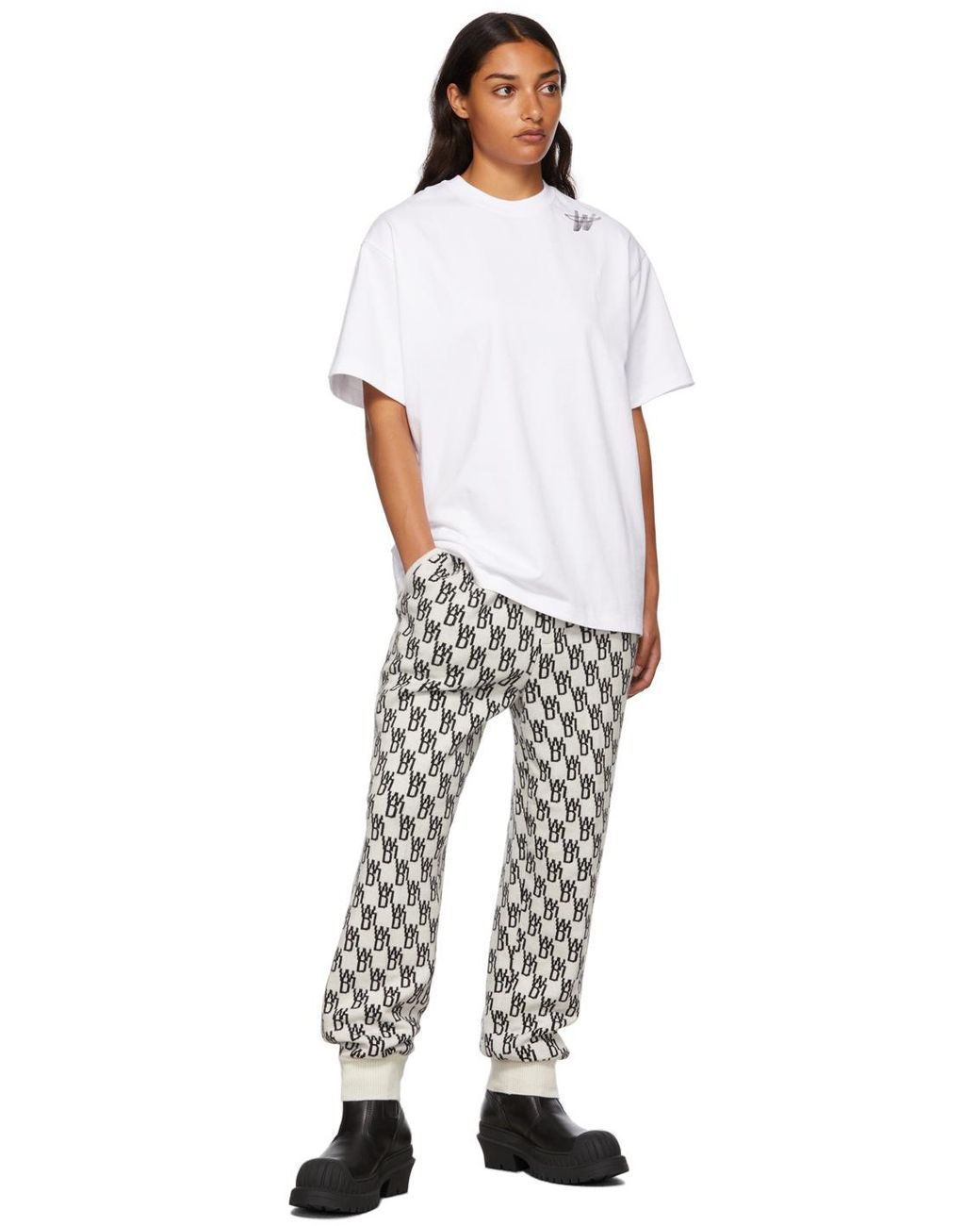we11done Multicolor Monogram Intarsia-Knit Track Pants
