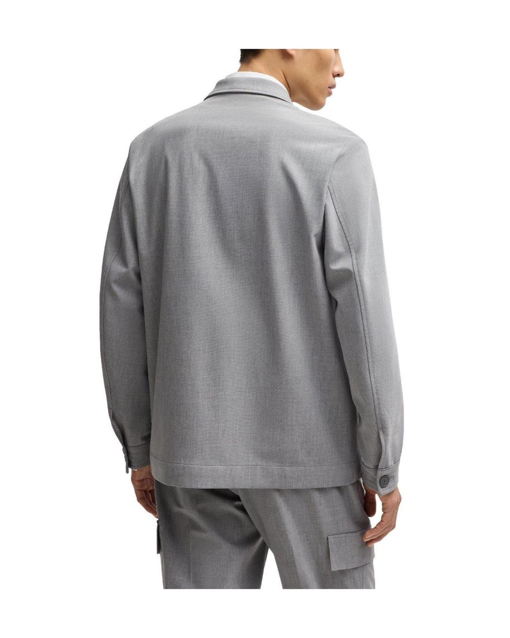 Boss Gray Casual Loose-Fitting Blazer for men