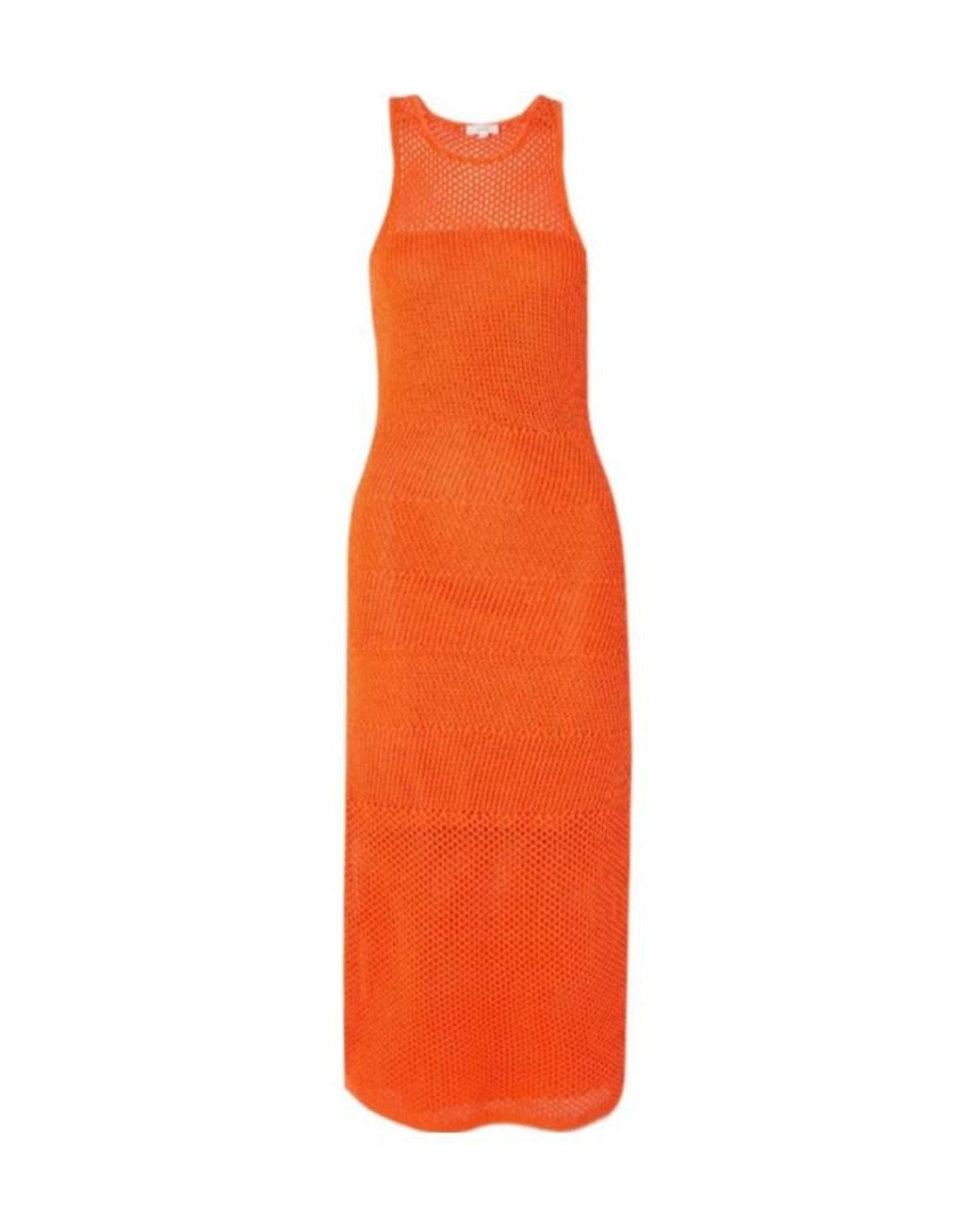 A.L.C. Orange Crochet Midi Dress