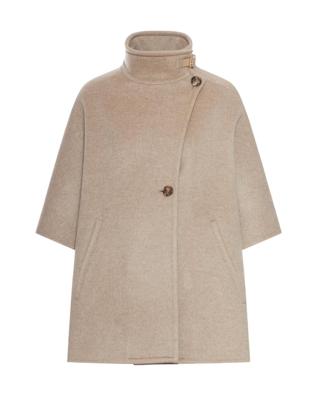 Max Mara Natural Derrik High Neck Cape