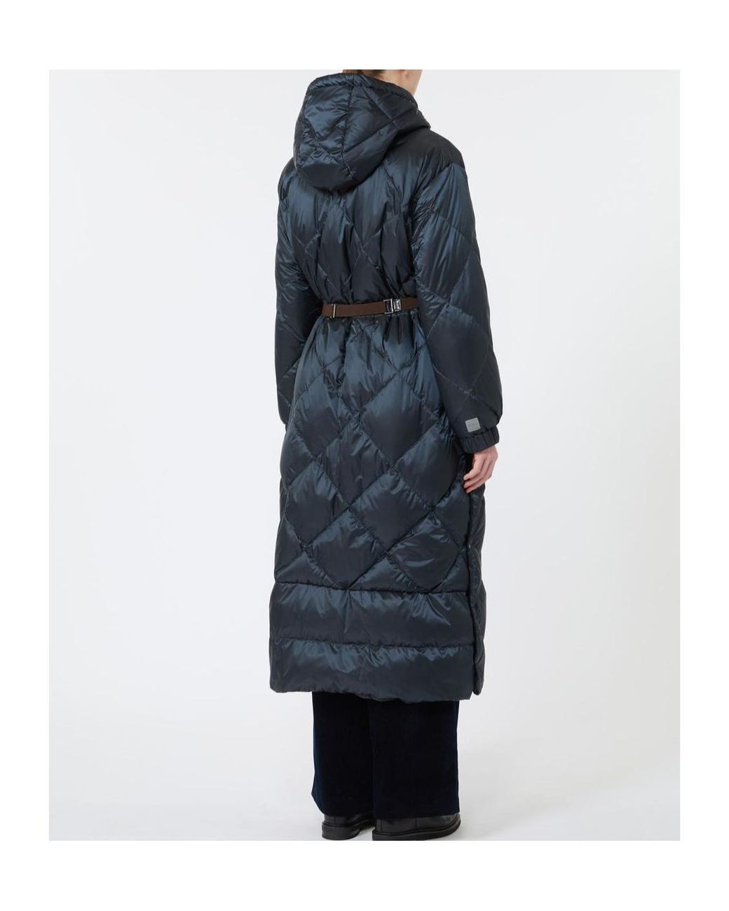 Max Mara Blue Long-Sleeve Hooded Padded Jacket