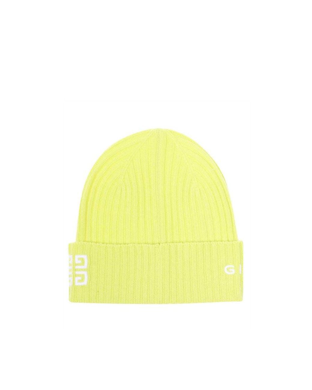 Givenchy Yellow Logo Woolen Cap for men