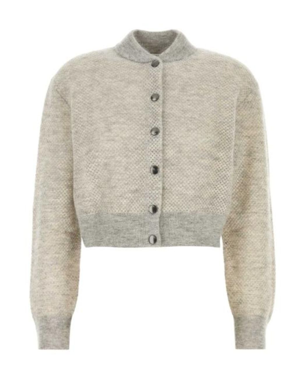 Brunello Cucinelli Natural Net Knit Bomber Cardigan