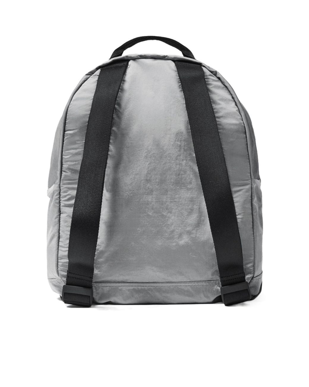 Stone Island Gray Logo Patch Zipped Backpack for men