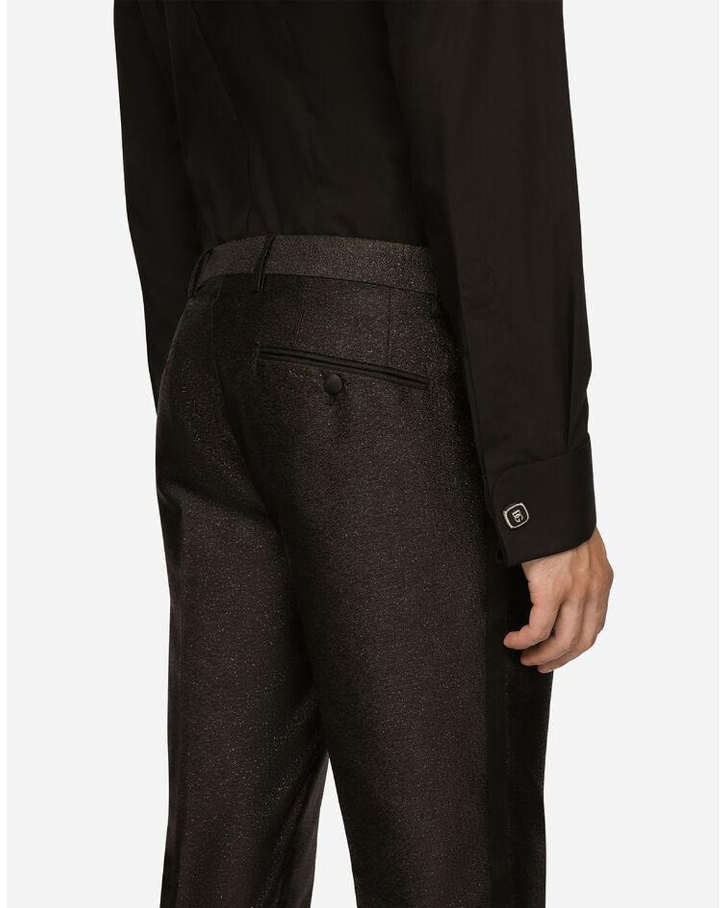Dolce & Gabbana Black Jacquard Martini-Fit Tuxedo Suit for men