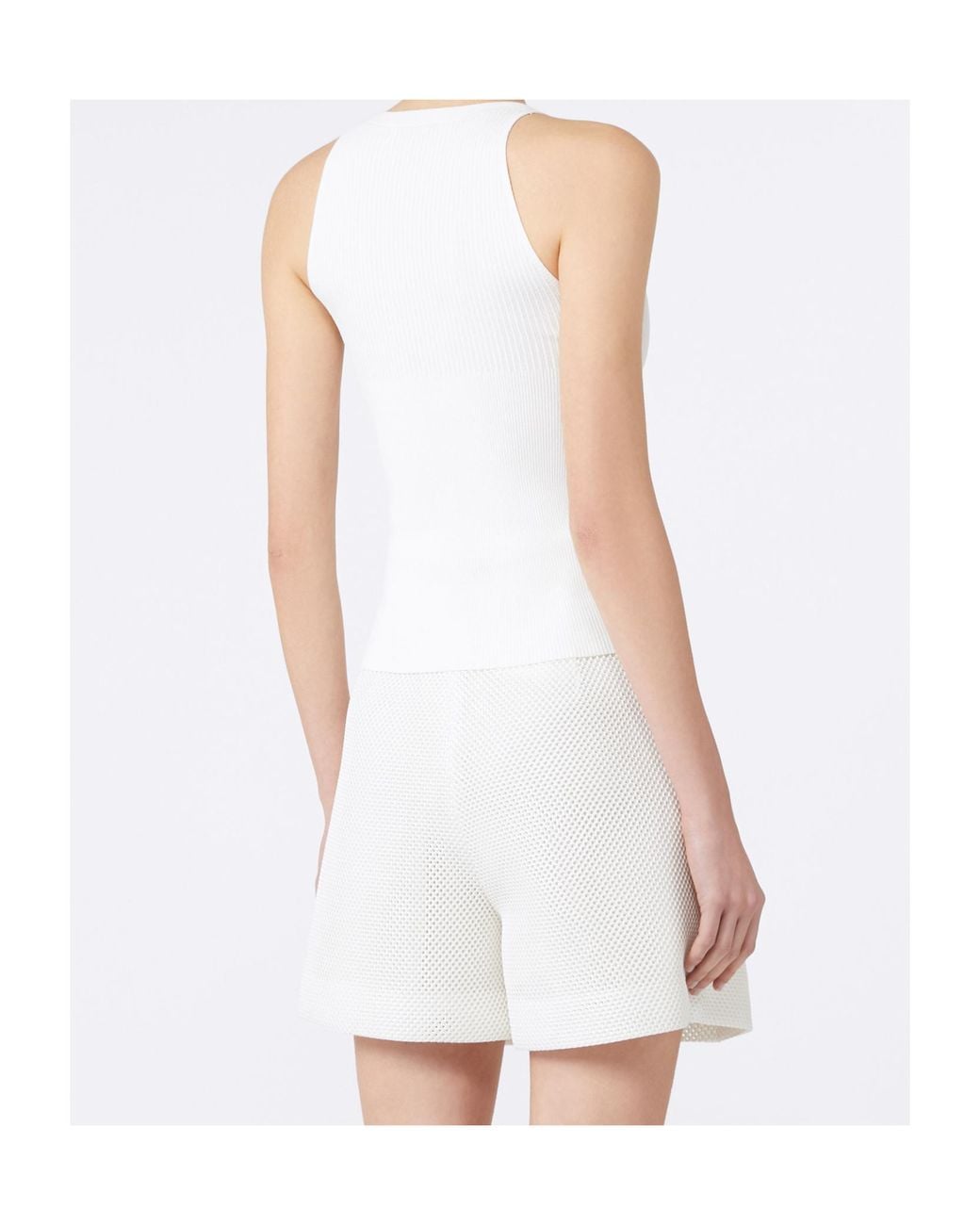 Max Mara White Viscose Yarn Top