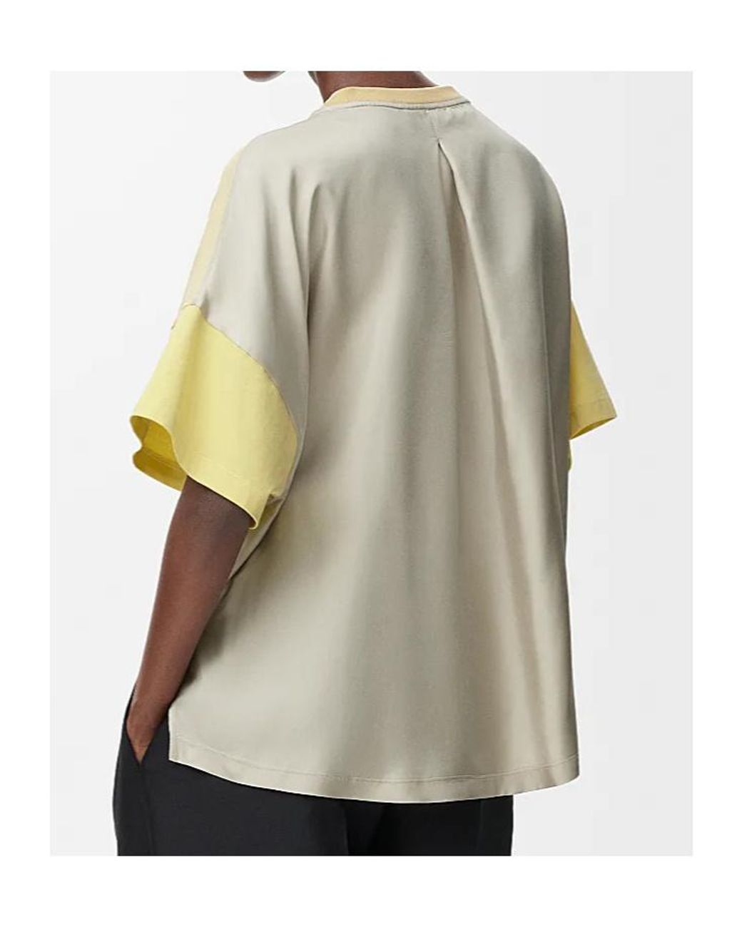 Loewe Yellow Anagram-Embroidered Panelled T-Shirt