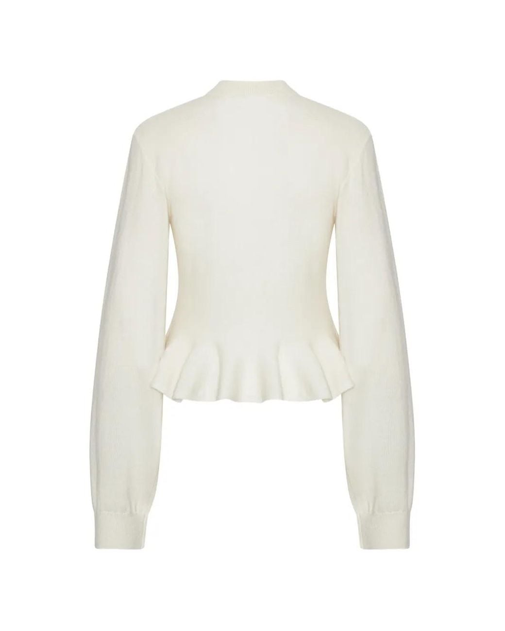 ROTATE BIRGER CHRISTENSEN White Logo-Embroidered Knit Cardigan