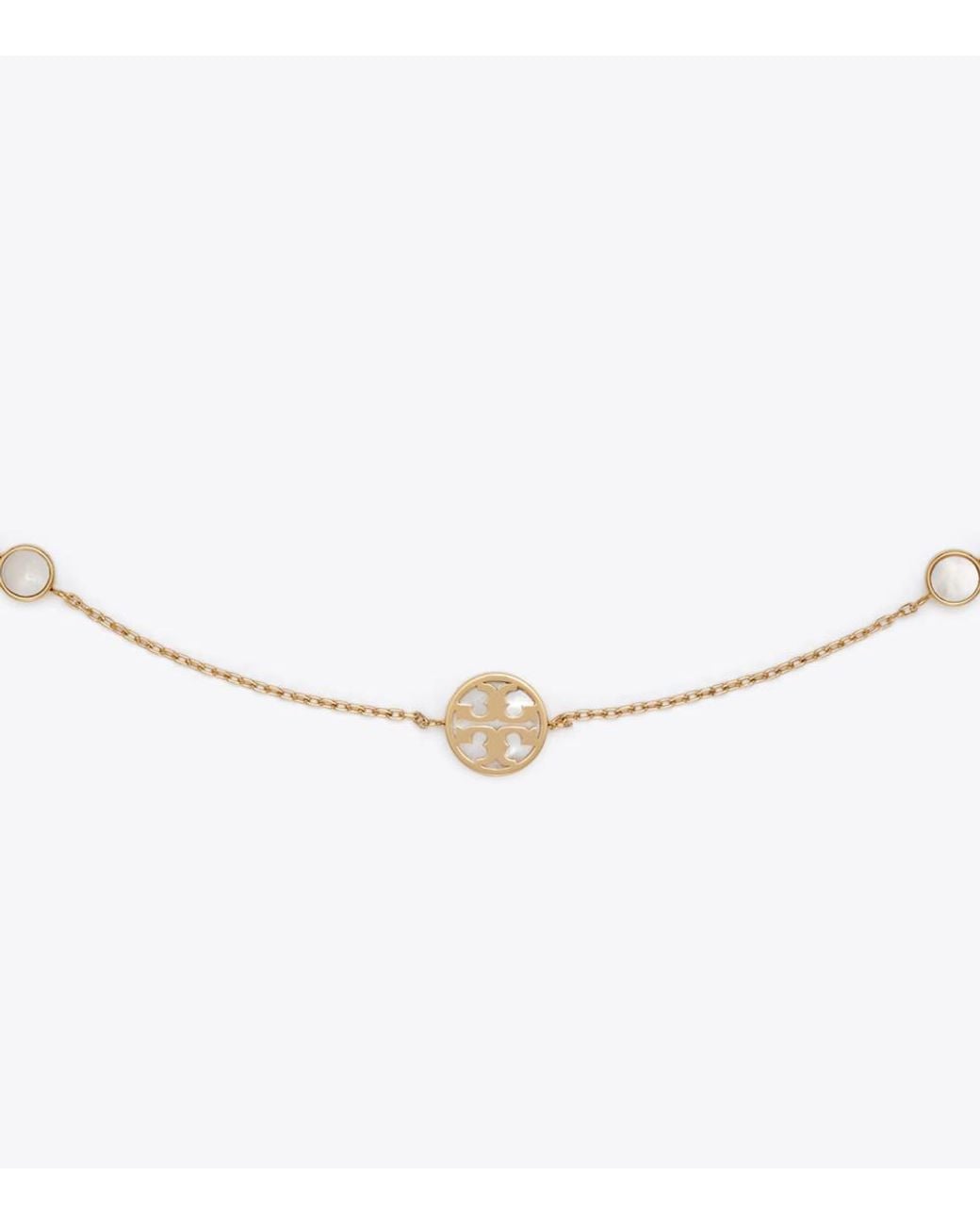 Tory Burch White Icon Mother-Of-Pearl Necklace