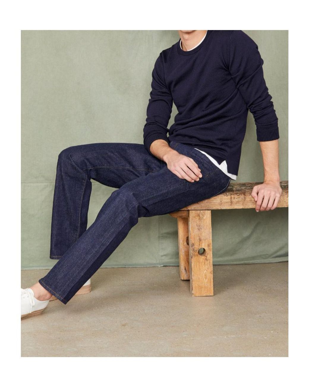Officine Generale Blue Officine Générale Crew Neck Knitted Sweater for men