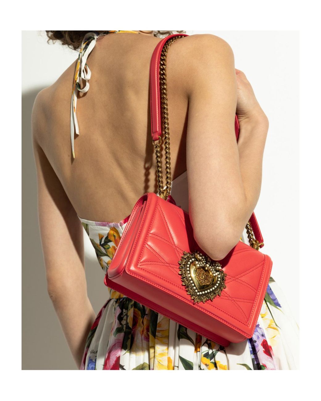 Dolce & Gabbana Red Devotion Logo Plaque Shoulder Bag