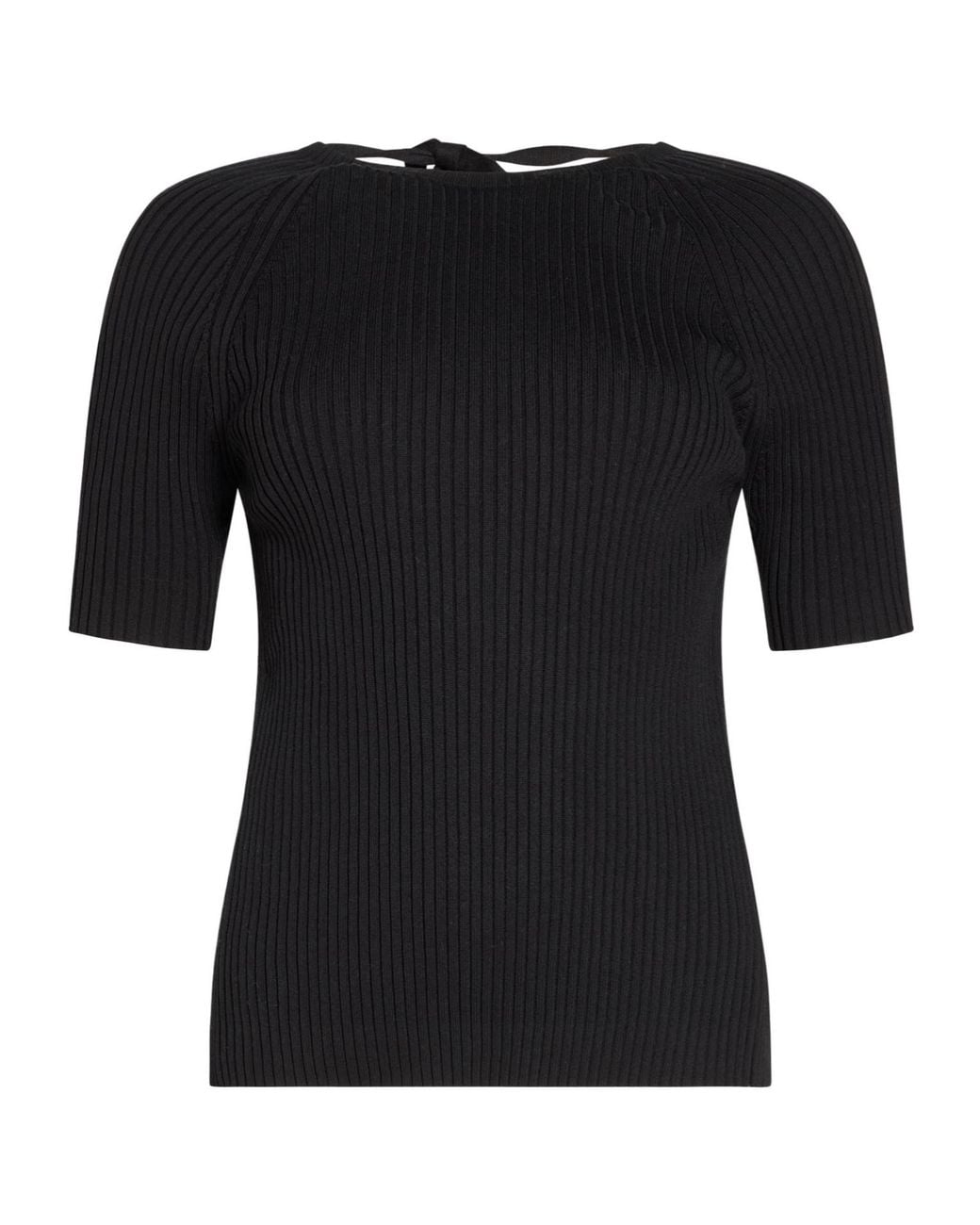 Tory Burch Black Solid-Colored Knit Top